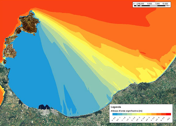 Wavy motion of the Gulf Project North Sardinia - Eng. Ritossa